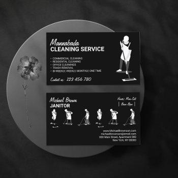 residental cleaning janitor housekeeper business card