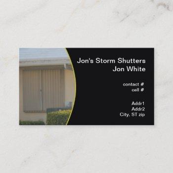 residential storm shutter business card