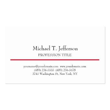 Small Retro Classical Elegant Plain Simple White Business Card Front View
