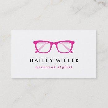 Small Retro Eyeglasses Stylish Business Card Front View