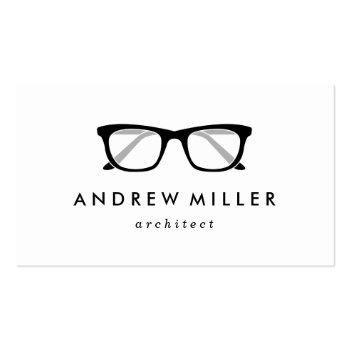 Small Retro Eyeglasses Stylish Business Card Front View