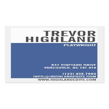 Small Retro Minimalist Geometric Split - Blue Business Card Front View