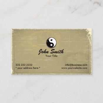 retro old paper yin yang business card