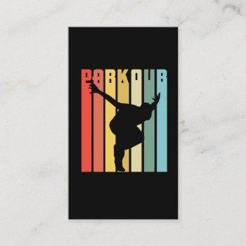 retro parkour gift city free running jump business card