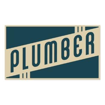 Small Retro Plumber Business Card Front View