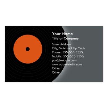 Small Retro Record Dj Business Card Front View