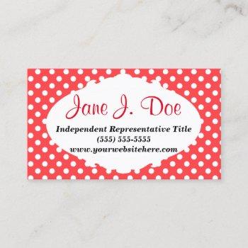 retro red dots beauty business card