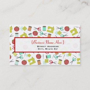 retro sewing themed business card