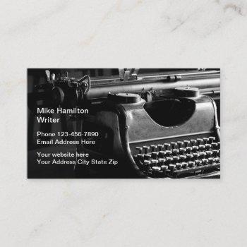 retro theme old time writer typewriter business card