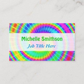retro tie dye hippie psychedelic business card