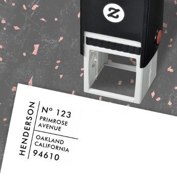 return address | minimalist modern family name self-inking stamp