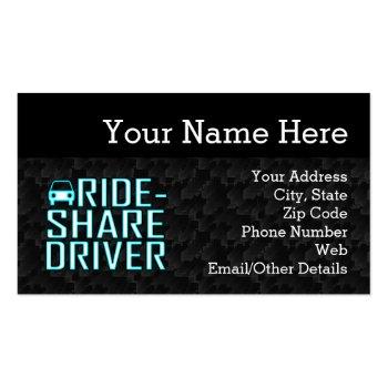 Small Ride Share Driver Rideshare Driving Business Card Front View