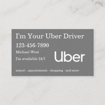 rideshare taxi driver business card template