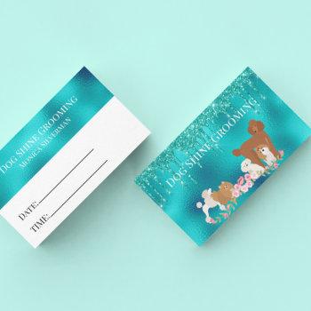 robin's egg blue dog grooming appointment card 