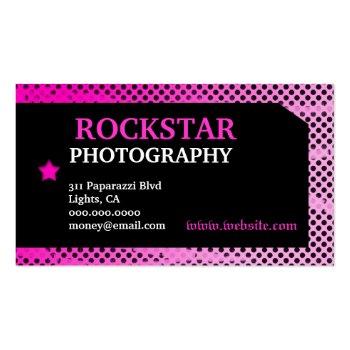 Small Rockin' Grunge Rockstar Business Card Back View