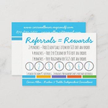rodan & fields referral punch caard loyalty card