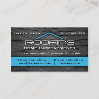 roofing professional business card blue