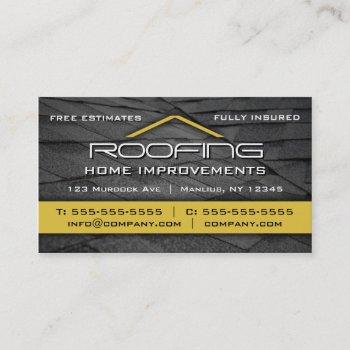 roofing professional business card yellow