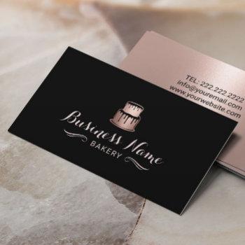 rose gold cake logo bakery modern pastry chef business card