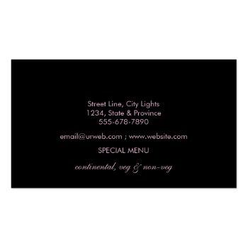 Small Rose Gold Chef Kitchen Tools Glitter Faux Catering Business Card Back View