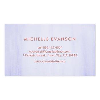 Small Rose Gold Foil Lotus Flower Purple Watercolor Business Card Back View