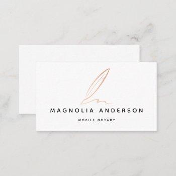  rose gold foil quill business card