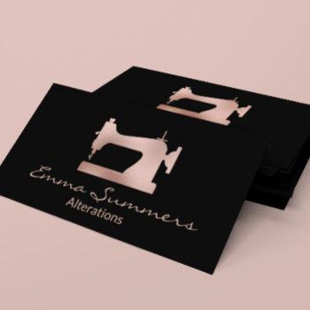 rose gold foil sewing machine alterations business card