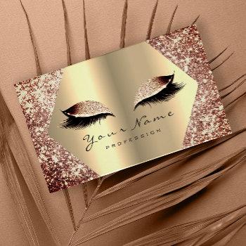rose gold glitter makeup artist lashes beauty business card