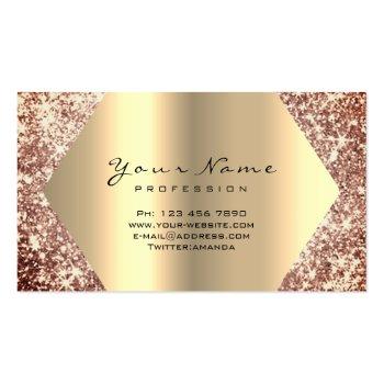Small Rose Gold Glitter Makeup Artist Lashes Champaigne Business Card Back View