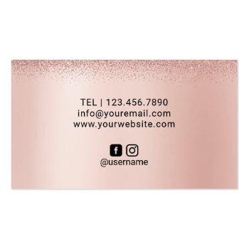 Small Rose Gold Lips Makeup Artist Modern Beauty Salon Business Card Back View