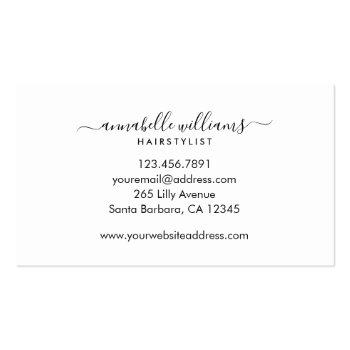 Small Rose Gold Logo Hairstylist Business Card Back View