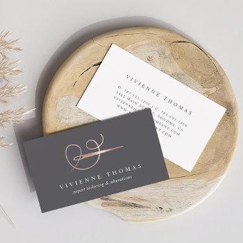 rose gold needle & thread | seamstress or tailor business card