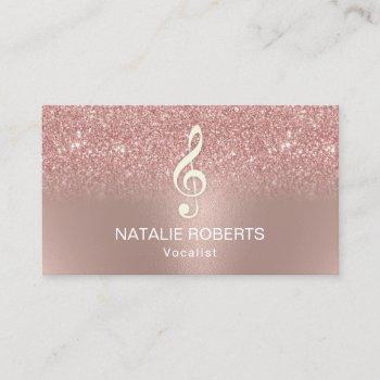 rose gold ombre music vocalist singer songwriter business card