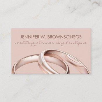 rose gold pink wedding celebration ring business card