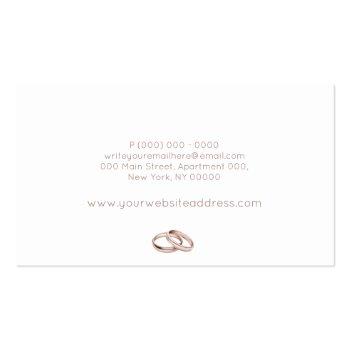 Small Rose Gold Wedding Ring Jewelry Business Card Back View