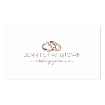 Small Rose Gold Wedding Ring Jewelry Business Card Front View