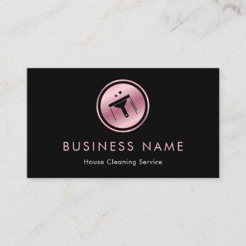 rose gold window cleaning logo cleaner sparkling business card