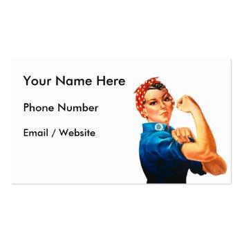 Small Rosie The Riveter Business Card Front View