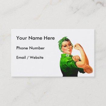rosie the riveter - green military business card