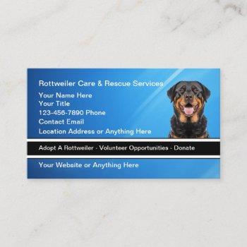 rottweiler dog breed rescue services business card