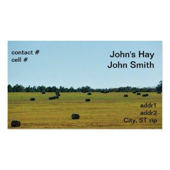 Small Round Hay Bales Business Card Front View