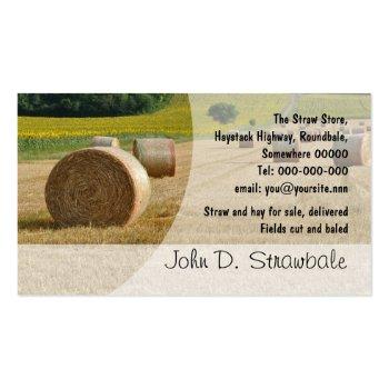 Small Round Straw Bales Business Card Front View