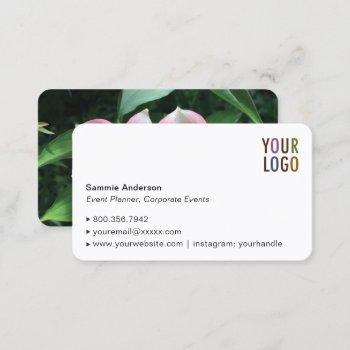 rounded corner business cards with logo & photo