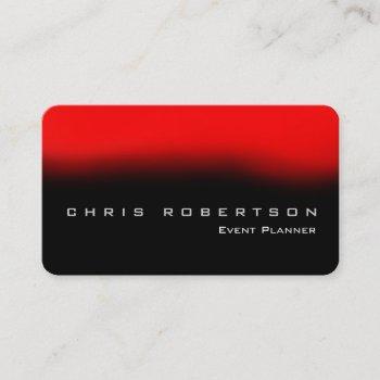rounded corner event planner red business card