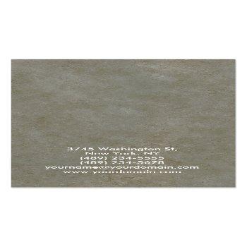 Small Rounded Corner Grey Stone Elegant Business Card Back View