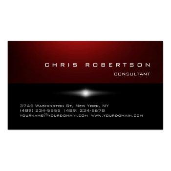 Small Rounded Corner Red Black Trendy Business Card Front View