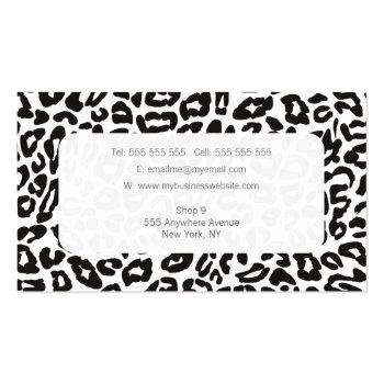 Small Rounded Corners Leopard Print Fashion Template Business Card Back View
