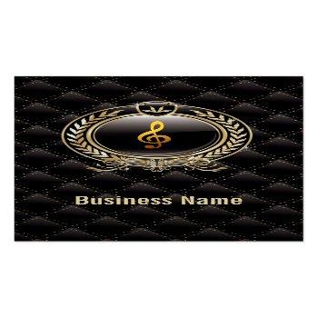 Small Royal Black Music Lessons Business Card Front View