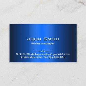 royal blue metal investigator business card
