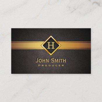 royal monogram gold label producer business card